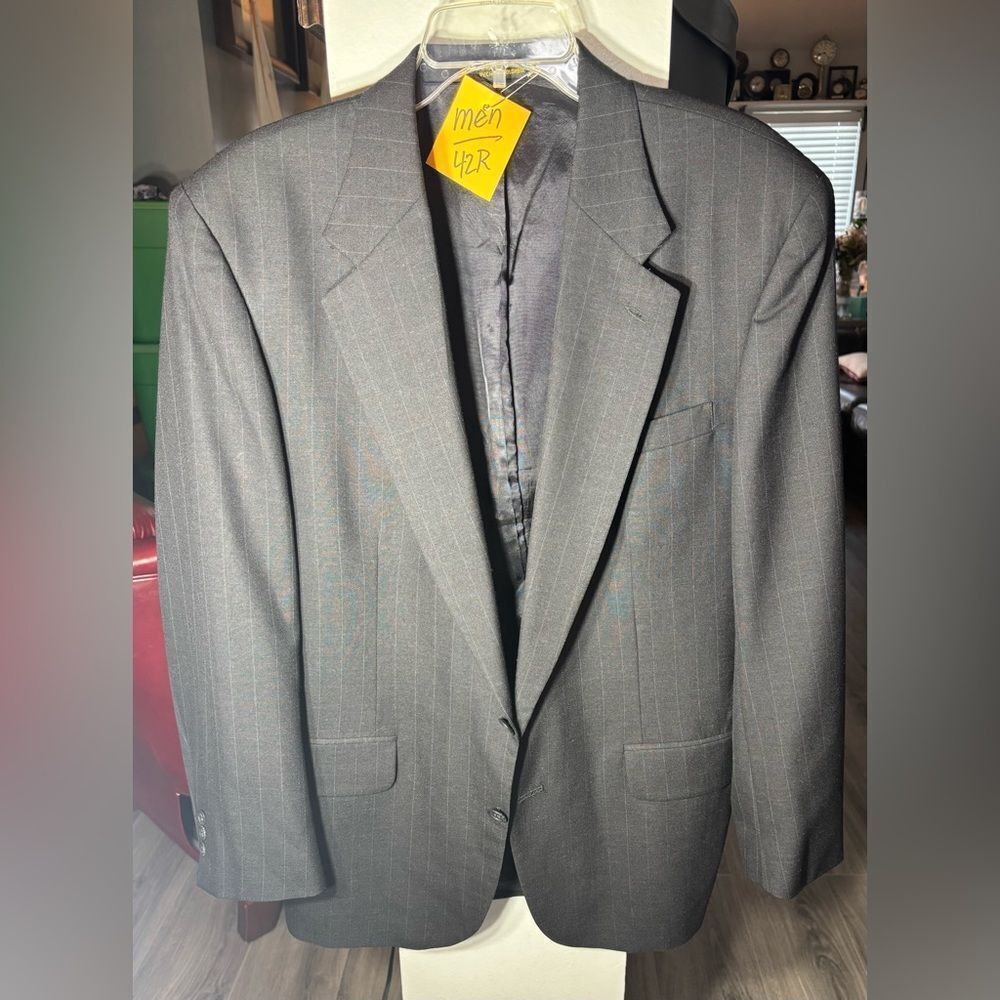 Towncraft Navy Pinstripes Suit Jacket Sports Coat Size 42R EPC